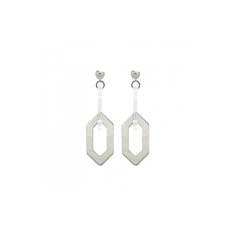BOUCLES D'OREILLES LINK DUO ARGENT