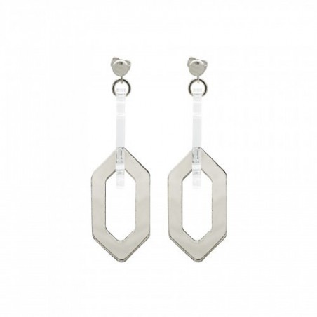 BOUCLES D'OREILLES LINK DUO ARGENT