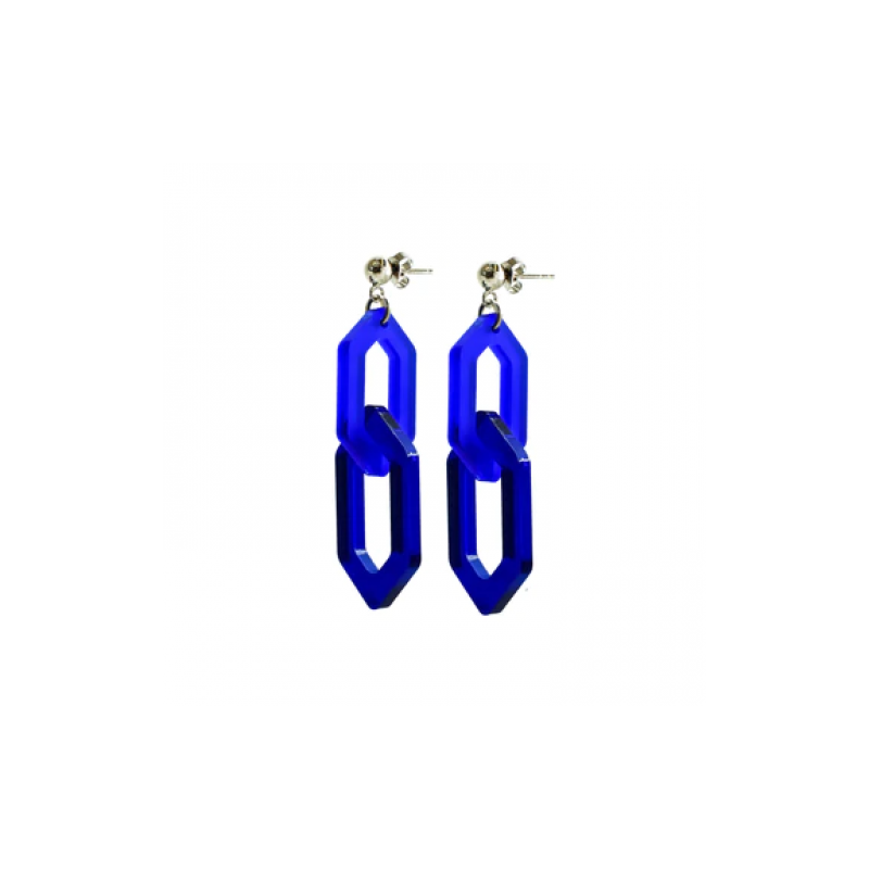 BOUCLES D'OREILLES LINK DUO BLEU