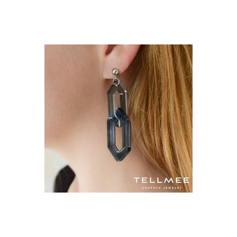 BOUCLES D'OREILLES LINK DUO PETROLE