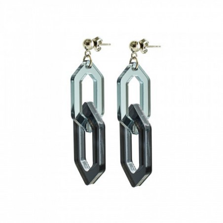 BOUCLES D'OREILLES LINK DUO PETROLE