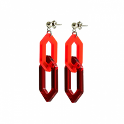 BOUCLES D'OREILLES LINK DUO ROUGE