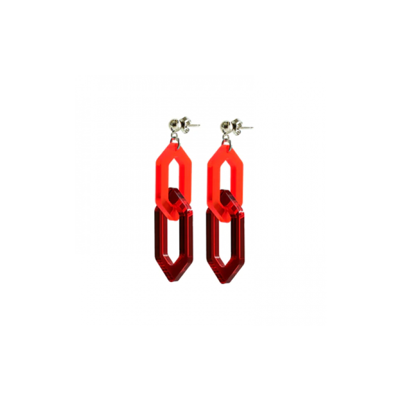BOUCLES D'OREILLES LINK DUO ROUGE