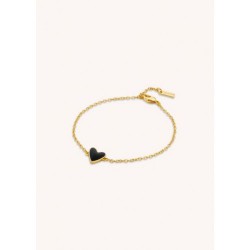 BRACELET DORE COEUR NOIR