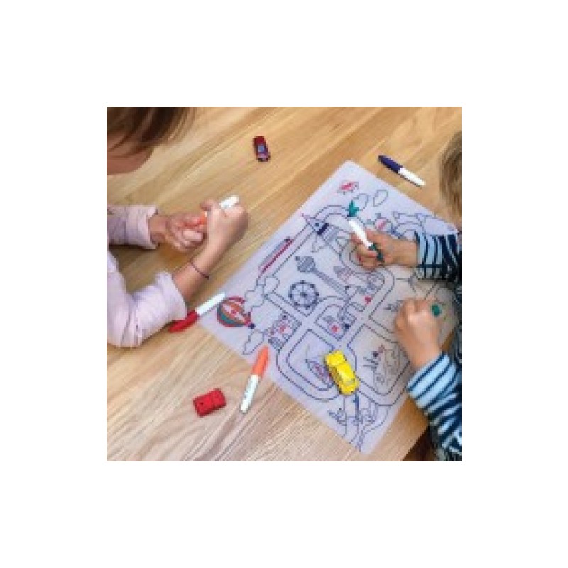 KIT SET DE TABLE SILICONE + FEUTRES CITY