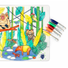 KIT SET DE TABLE SILICONE + FEUTRES JUNGLE WILDLIFE