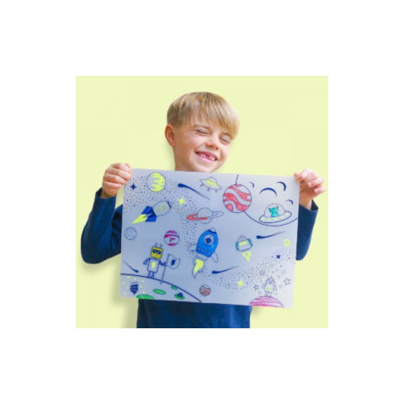 KIT SET DE TABLE SILICONE + FEUTRES SUPER HERO