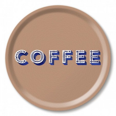 PLATEAU ROND COFFEE/BROWN 31 CM