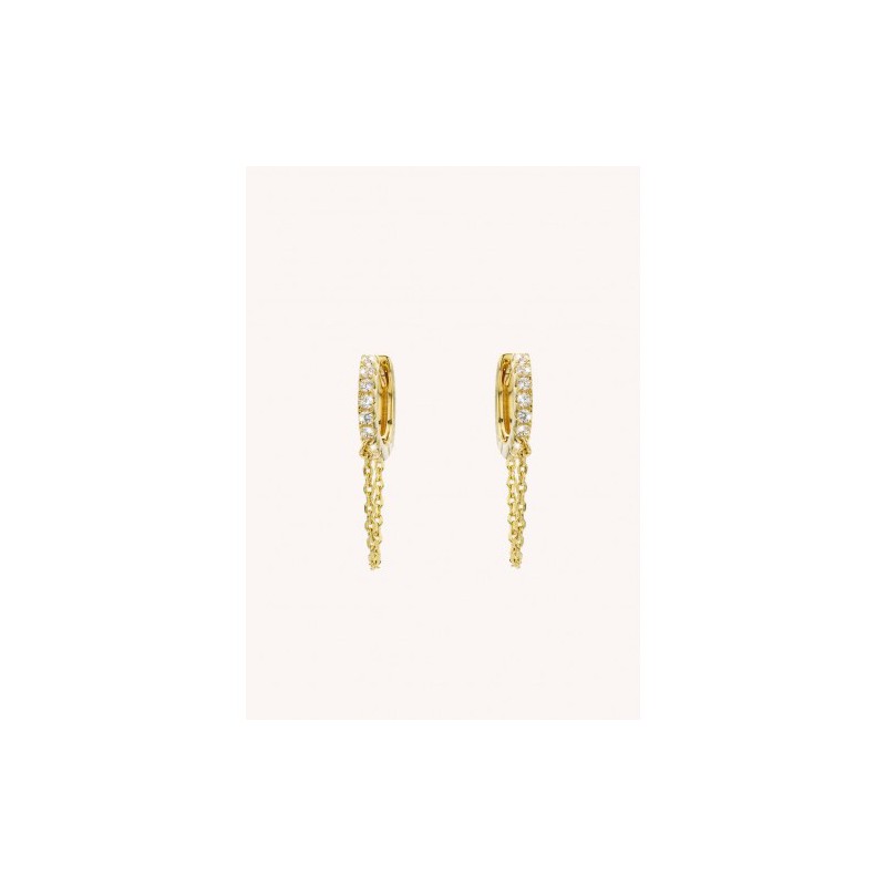 BOUCLES D'OREILLES ARGENTEES JAIPUR PIERRES BLANCHES