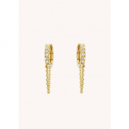 BOUCLES D'OREILLES ARGENTEES JAIPUR PIERRES BLANCHES