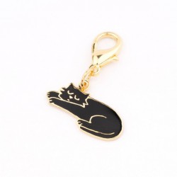 PORTE-CLES MEDAILLE CHAT NOIR